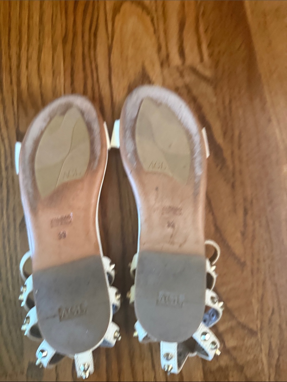 AGL White Leather Studded Ankle-Strap Sandals - Picture 10 of 10